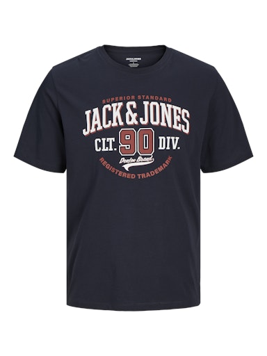 Jack & Jones Essentials JJELOGO TEE SS O-NECK 2 COL AW24 SN Dark Navy (12254862-DarkNavy) Men