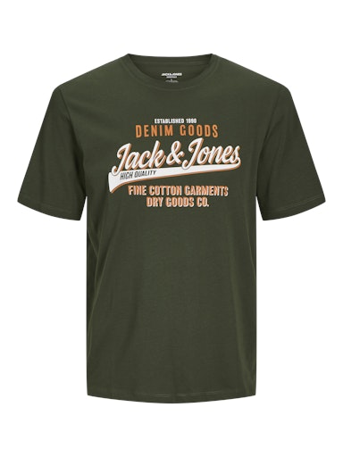 Jack & Jones Plus JJELOGO TEE SS O-NECK 24/25 NOOS PLS Kombu Green (12258870-KombuGreen) Men