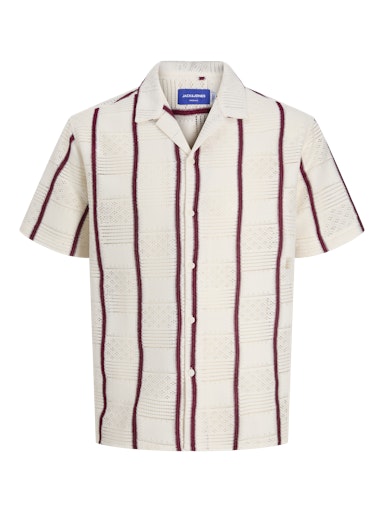 Jack & Jones Originals JORDIA STRIPE RESORT SHIRT SS Cloud Dancer (12286187-CloudDancer) Men