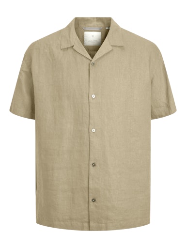 Jack & Jones Premium JPRCCLAWRENCE LINEN RESORT SHIRT S/S LN Fields Of Rye (12251846-FieldsOfRye) Men