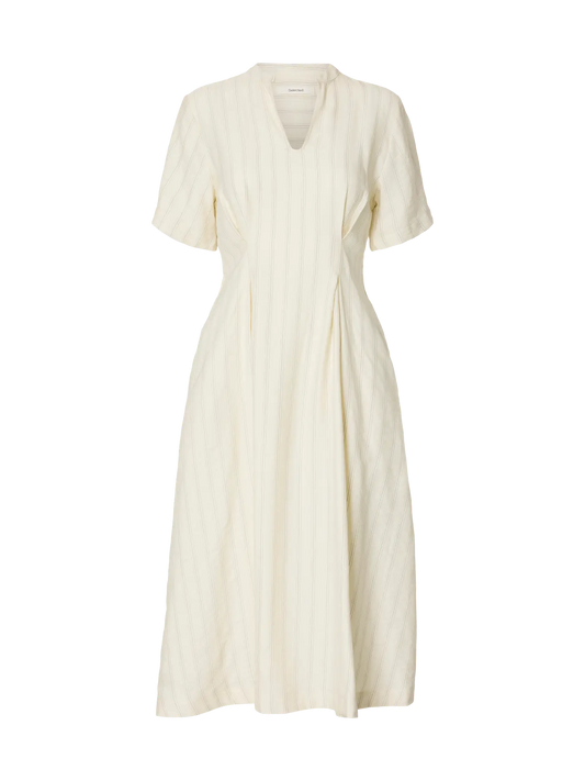 Marie Regular Short Sleeve Midi Dress Egret (16100347) Women