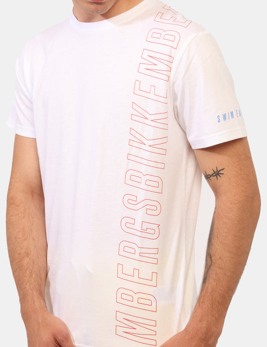 Bikkembergs CREW NECK 
T-SHIRT VERTICAL LOGO (BKK25MTS01_WHITE) Men
