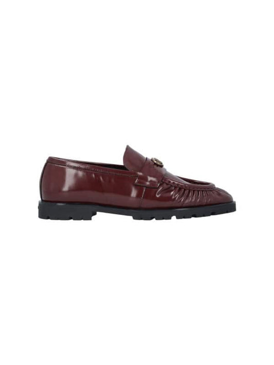 NORA 01 - MOCASSINO BOX CALF LEATHER BERRY RED Women
