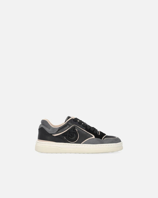 MANDY 08 - SNEAKER CALF LEATHER/COW SUEDE BLACK/NUDE Women