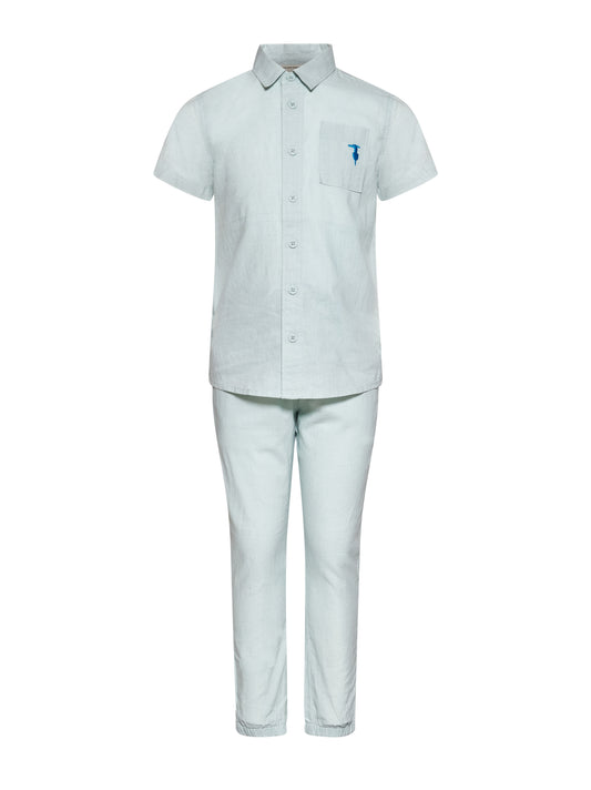 Trussardi Junior Set Shirt+Bermuda Pyem White / Bl.E (TBP26020CL) Kids
