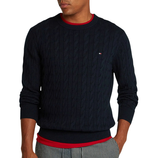 Tommy Hilfiger Classic Cotton Cable Crew Sweater (MW0MW33132-DW5) Men