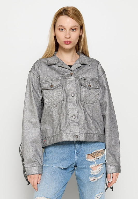 Wrangler SOUVENIR FRINGE JACKET Grey (ZZO2EVA06-C00) Women