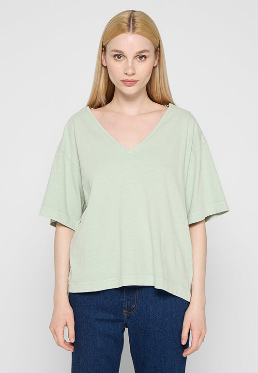 Overdyed deep v loose t wmn Women