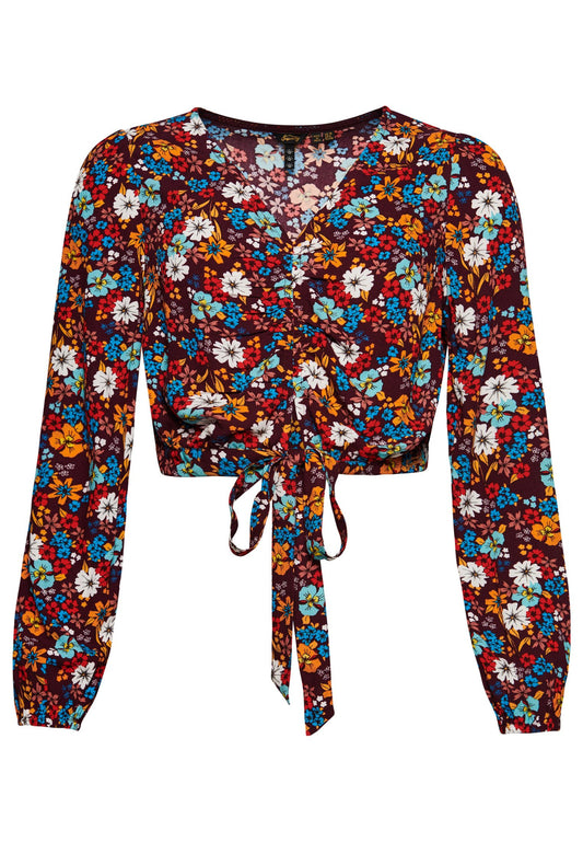 SUPERDRY Vintage Tie Front Top Women