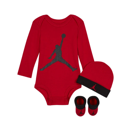 Jordan Set Bodysuit-Hat-Booties Jumpman Baby (3 Piezas) Gym Red (MJ0263-R78) Kids