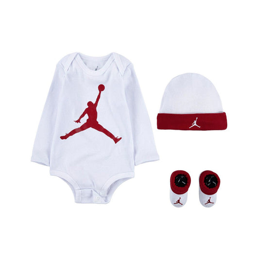 Jordan Set Bodysuit-Hat-Booties Jumpman Baby (3 Piezas) White (MJ0263-001) Kids