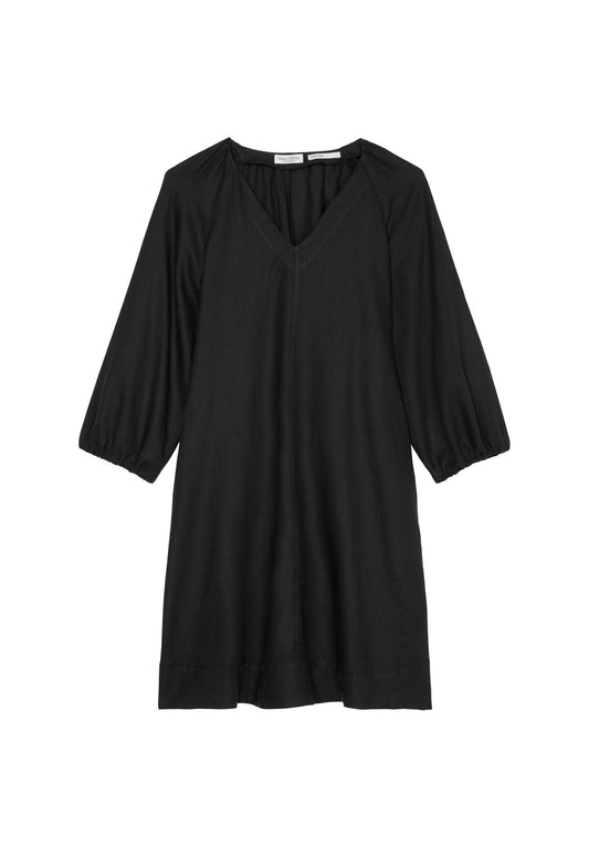 Marc O'Polo Kurzes Leinen-V-Neck-Kleid in A-Linie geschnitten Women