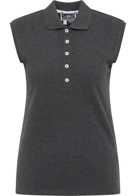 DreiMaster Polo Shirt Mottled Dark Grey (4DR21D072-C11) Women