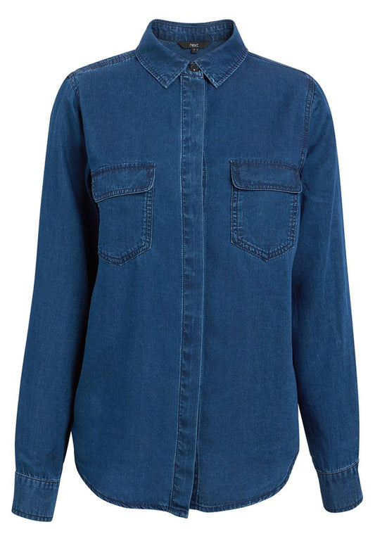 Next Navy TencelÂ® Shirt Blue (NX321E0B9-K11) Women