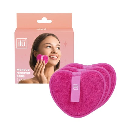 Ilu Makeup Remover Pads Pink - Pack of 3