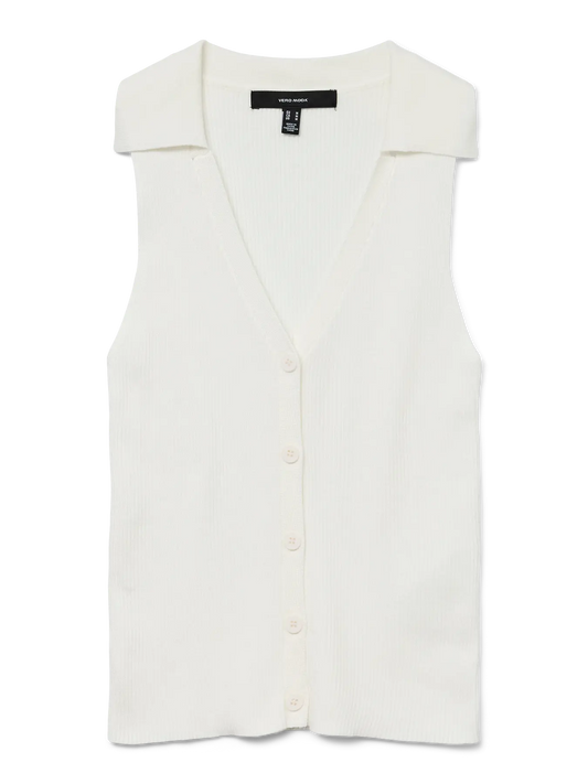 Willow Sleeveless V-Neck Polo Top Snow White (10330770) Women