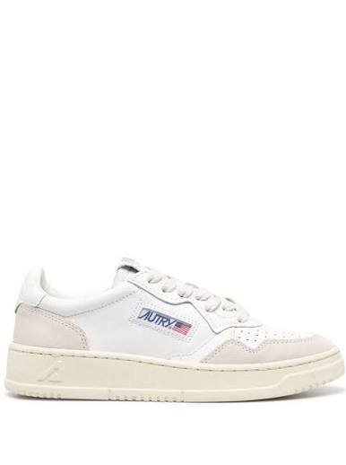 Autry Medalist Leather Low White Beige Suede  Women