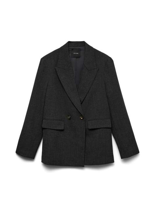 Bestie Long Sleeve Loose Blazer Dark Grey Melange (10341616) Women