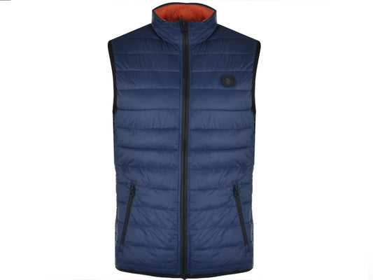 REVERSIBLE VEST U.S. POLO ASSN.  - NAVY BLUE/ORANGE