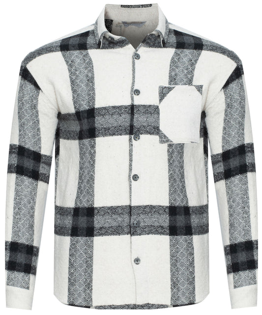PLUS POSH Shirt Black CREAM Check (8435) Men