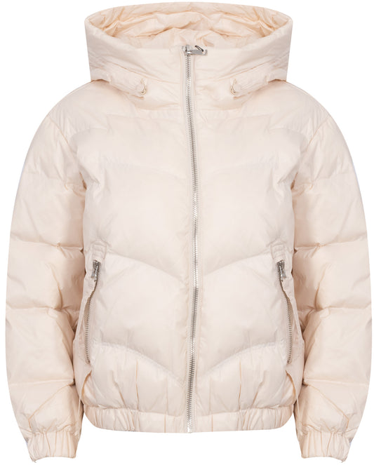 ROMEO GIGLI DOWN JACKET WITH HOOD - 01W24 R01 / BEIGE Women