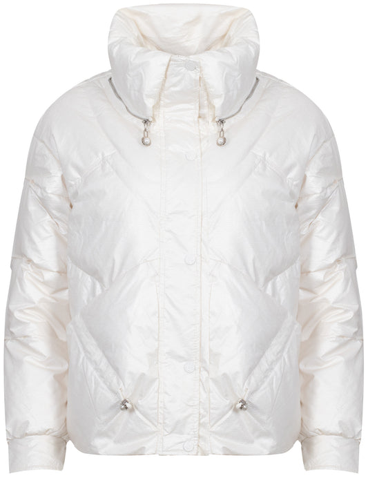 ROMEO GIGLI Jacket Down Women's Z WYSOKO ZAPINANYM Collar R04 / PANNA (7884) Women