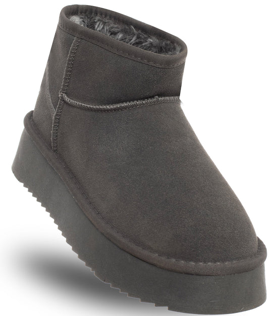 SOLO SOPRANI COUTURE Leather Ankle Boots SCW421P05/05 HUGH PLATFORM SHARK (5882) Women
