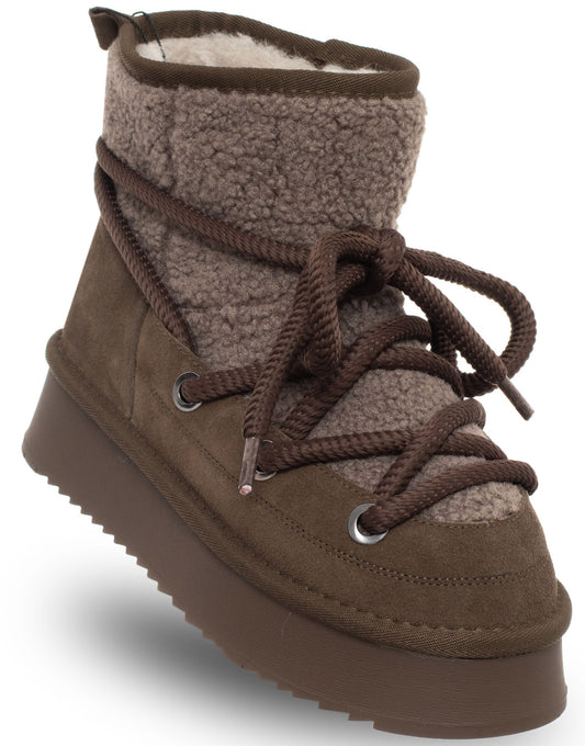 SOLO SOPRANI COUTURE Leather Ankle Boots SCW421P17/03 LUNAR BROWN (5875) Women