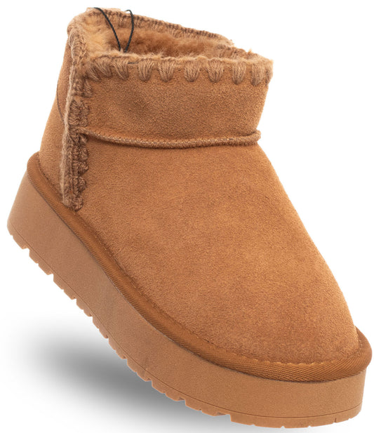SOLO SOPRANI COUTURE Leather Ankle Boots Women's MISTIK SUEDE CAMEL (5981) Women