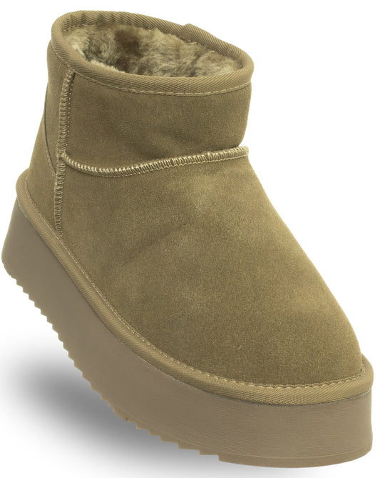 WOMEN'S LEATHER ANKLE BOOTS - SOLO SOPRANI COUTURE - SSW421P05/06 HUGH PLATFORM GREEN Women