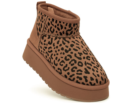 WOMEN'S LEATHER ANKLE BOOTS - SOLO SOPRANI COUTURE - SSW521P36/02 ROSY ANIMALS Women