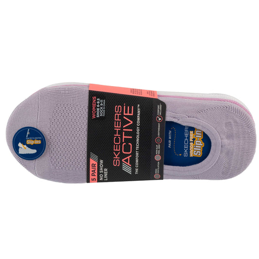Skechers 5pk Microfiber Liner Socks S113836-PRLV Women