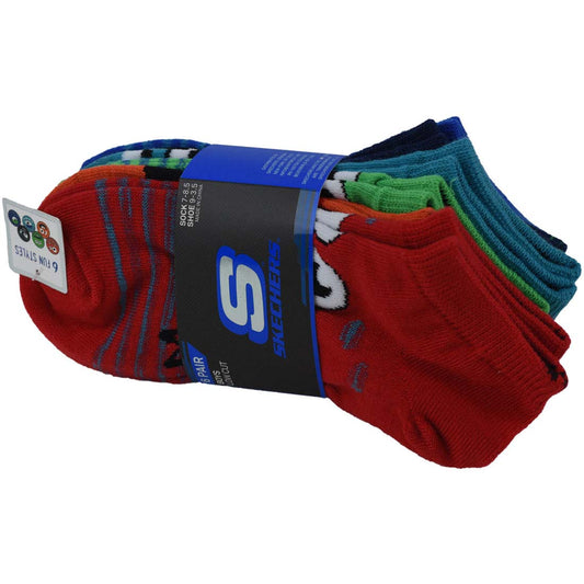 Skechers 6pk Boys Non Terry Low Cut Socks S115172-RDMT Kids