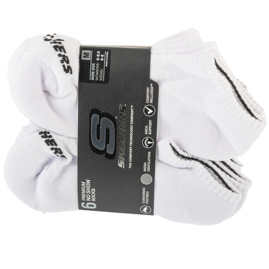 Skechers 6pk Core Lowcut Md Socks S118209-WHT Unisex