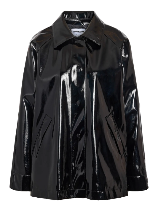 Sky Vinyl Pleated Jacket Black (27036768) Women